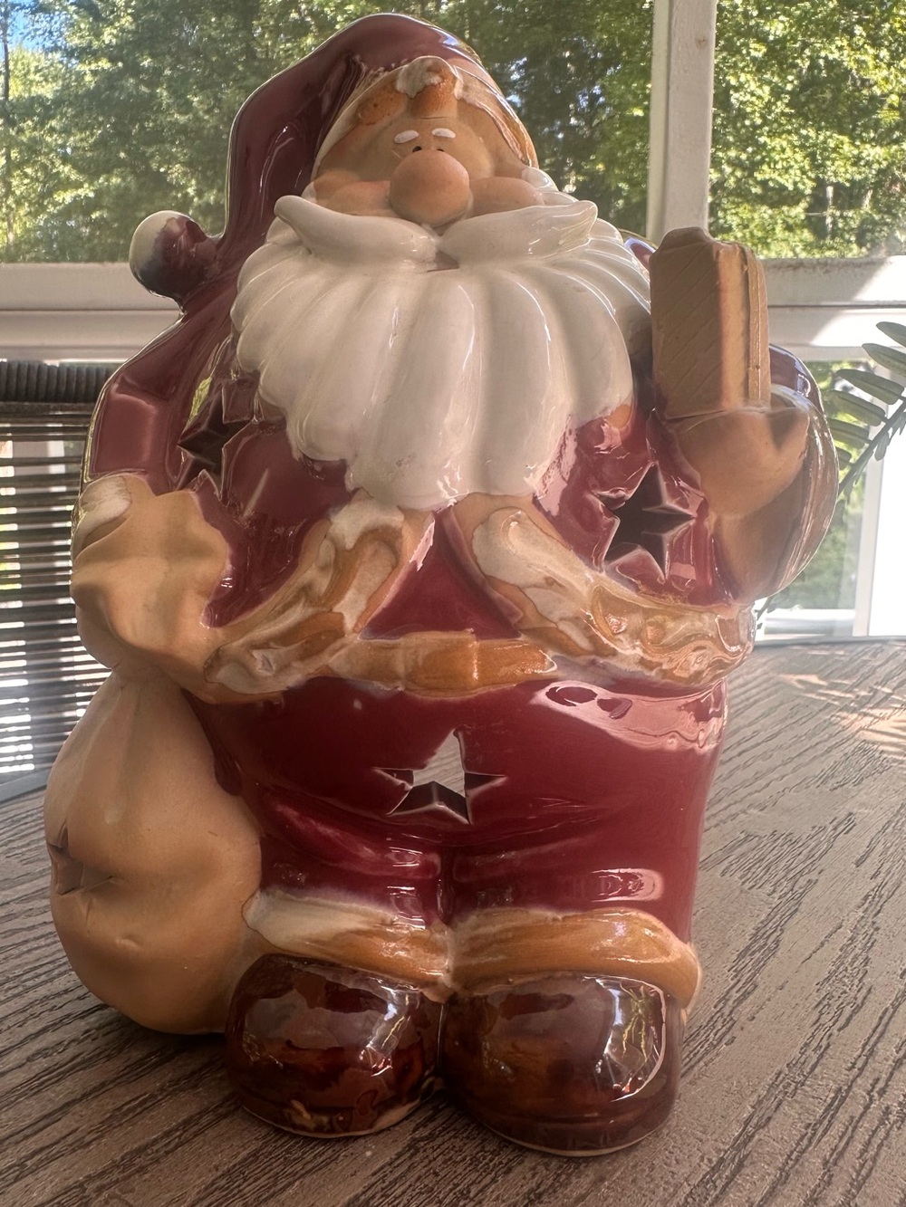Vintage Crazy Mountain Ceramic Santa Votive Candle Holder #15265